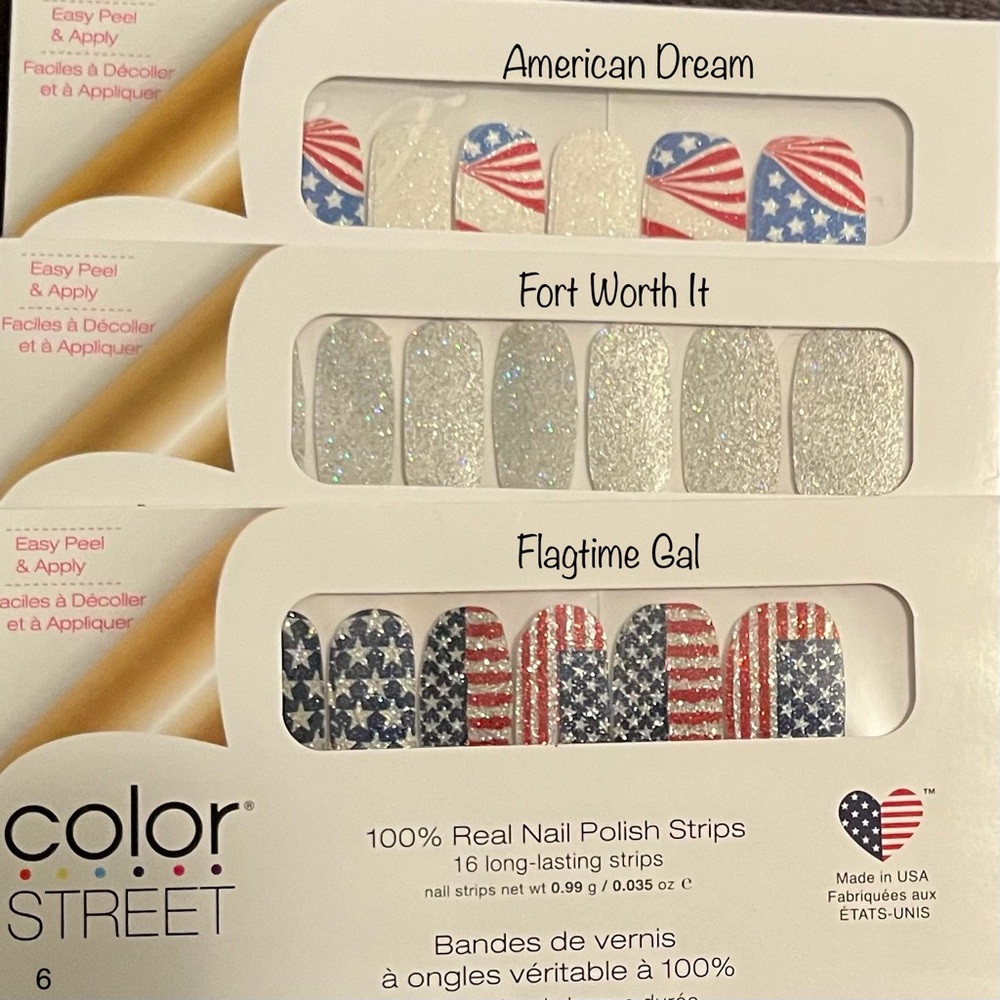 NWT 3 Retired Color Street Nail Polish Strips!